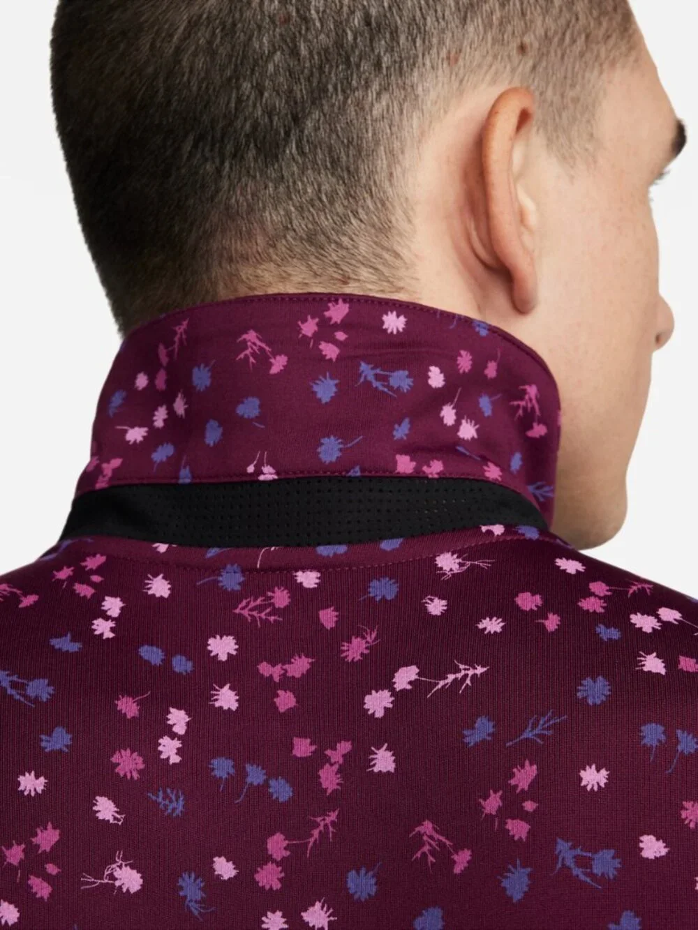 Nike Dri-FIT Tour Floral Golf Polo Shirt Bordeaux White Men's Size Medium